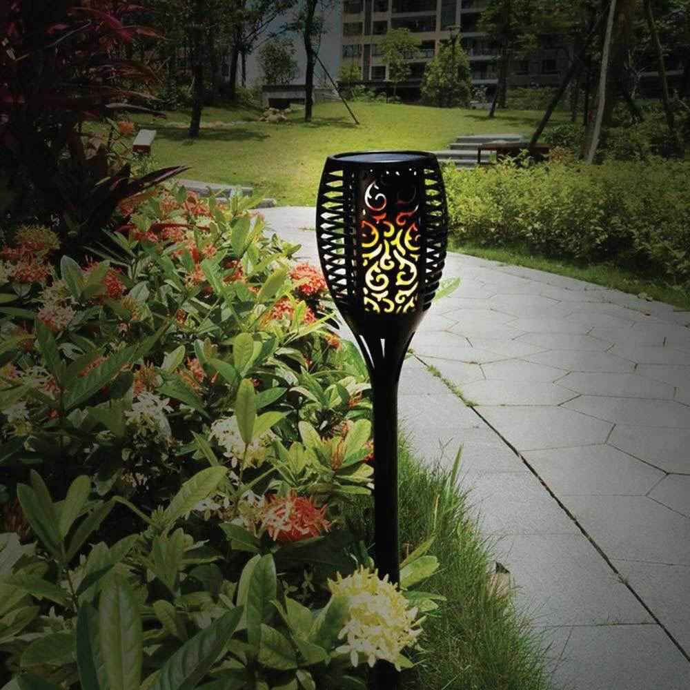 1x Solar Garden LED Torch Outdoor Flame Dancing Flickering Light Tiki Auto Lamp