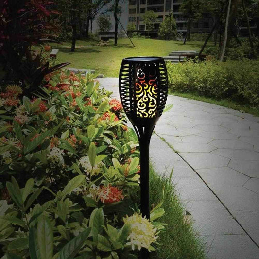 1x Solar Garden LED Torch Outdoor Flame Dancing Flickering Light Tiki Auto Lamp