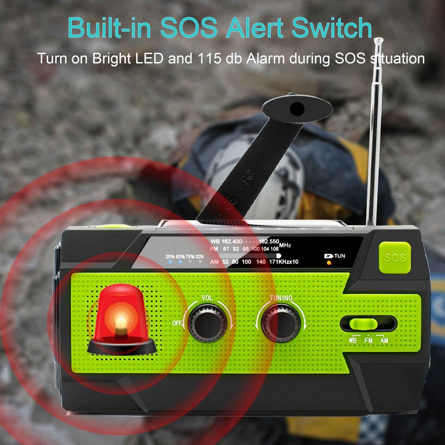 Emergency Weather Radio Power Bank with LED Flashlight