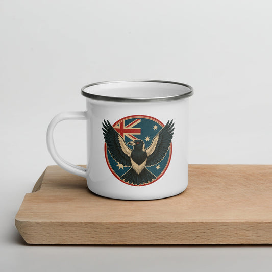 Patriotic Magpie Camping Mug
