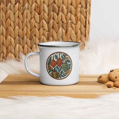 Pretty Pinecones Enamel Mug