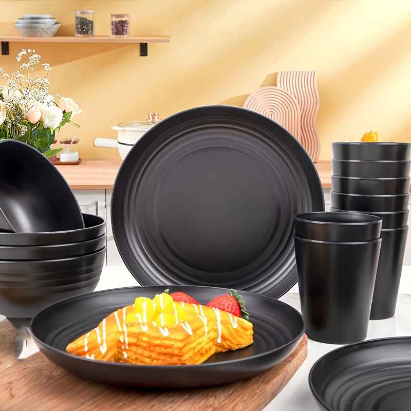 Unbreakable Tableware Set for Home & Camping (16pcs)