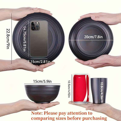 Unbreakable Tableware Set for Home & Camping (16pcs)