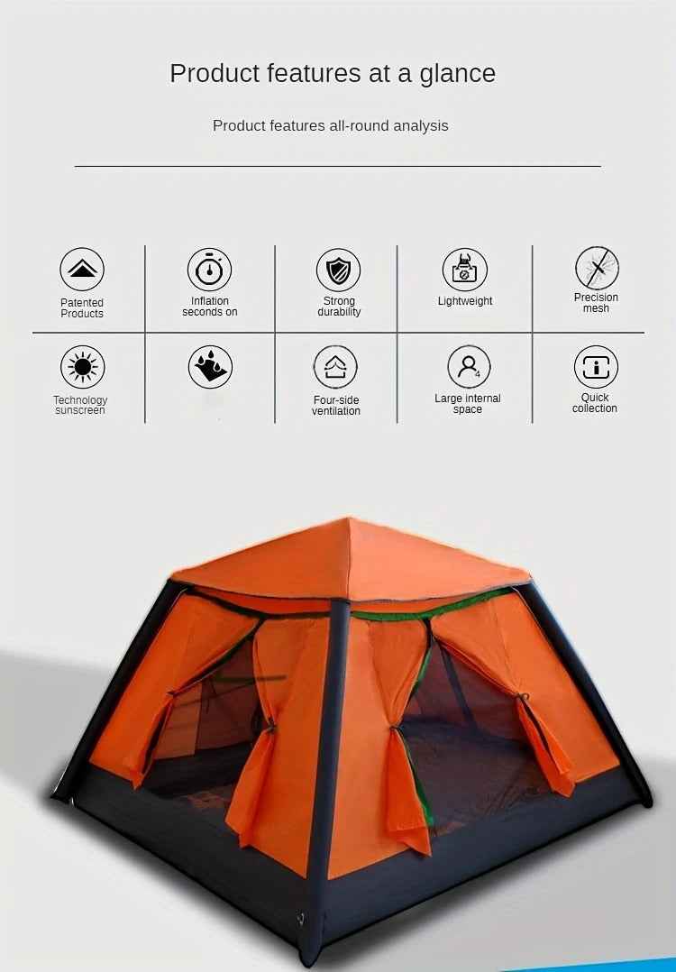 4-Person Inflatable Tent with Rainfly for Outdoors