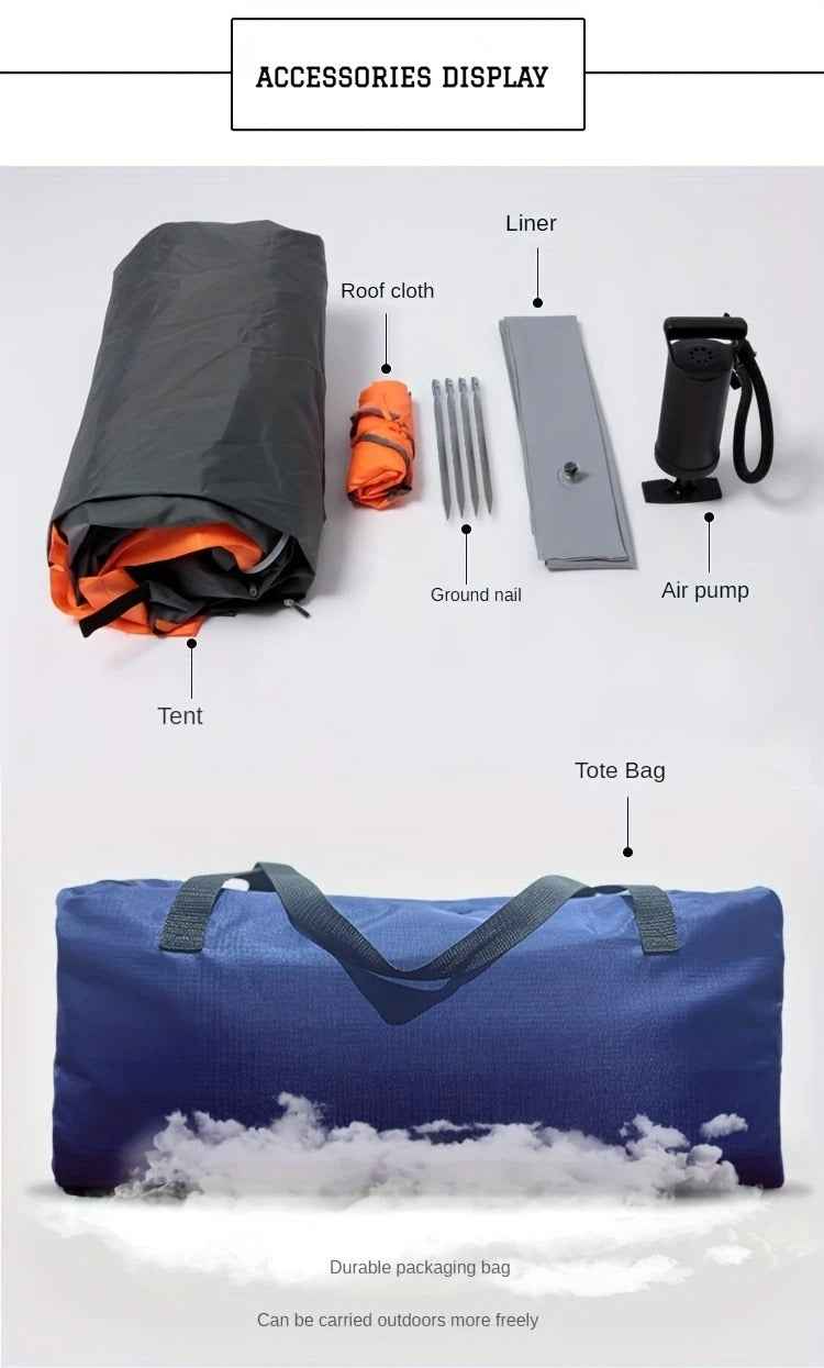 4-Person Inflatable Tent with Rainfly for Outdoors
