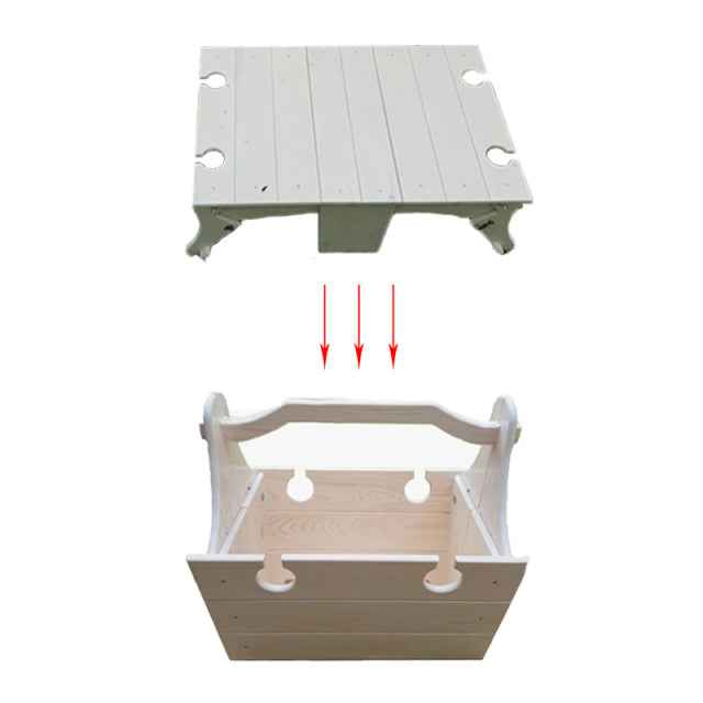 Folding Picnic Table 2in1 Multifunctional Wood Desk Storage Basket Portable Outdoor Snack and Wine Basket for Beach Camping