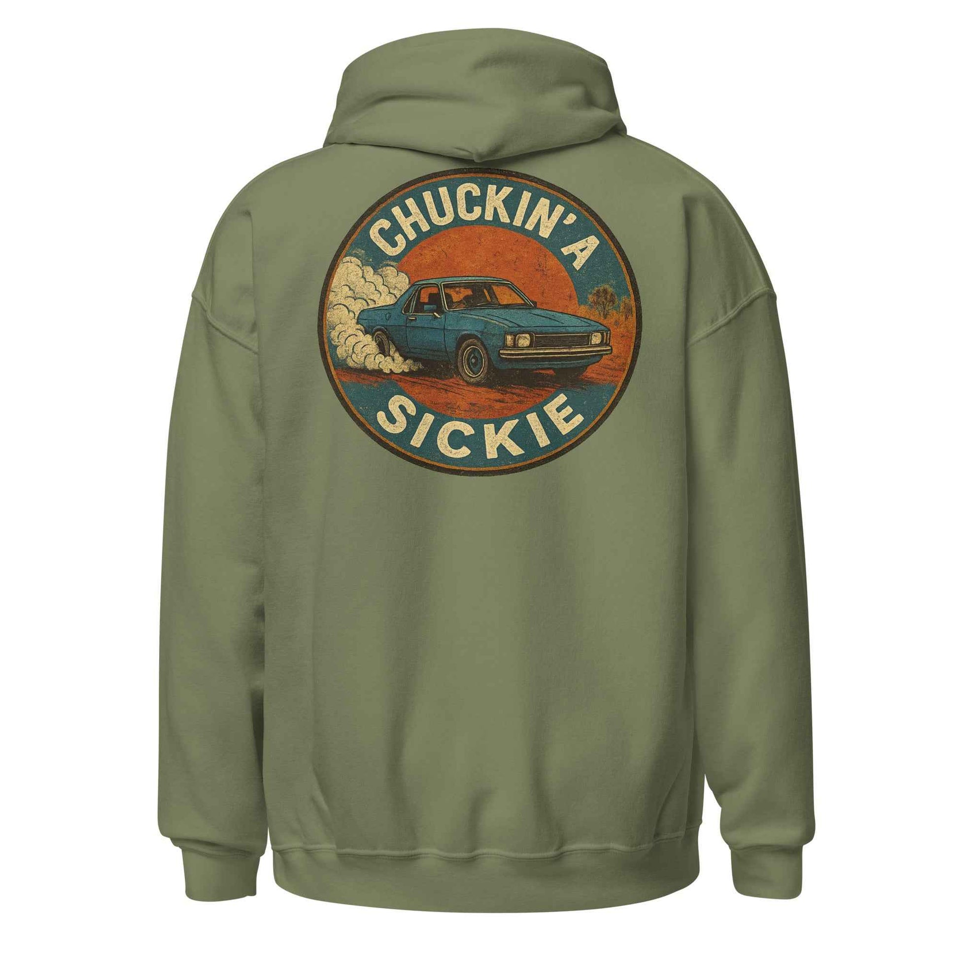 Chuckin A Sickie Backprint Hoodie